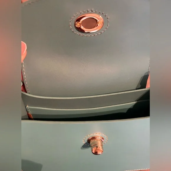 Dooney and Burke Sweety Leather Pinky Bag AQUA - Picture 2 of 9